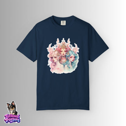 Pastel Sirens Art T-Shirt — Watercolor Triple Muse Design