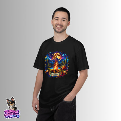Camping Vibes T-Shirt — "Family Camping Trip" Campfire & Moon Graphic Tee