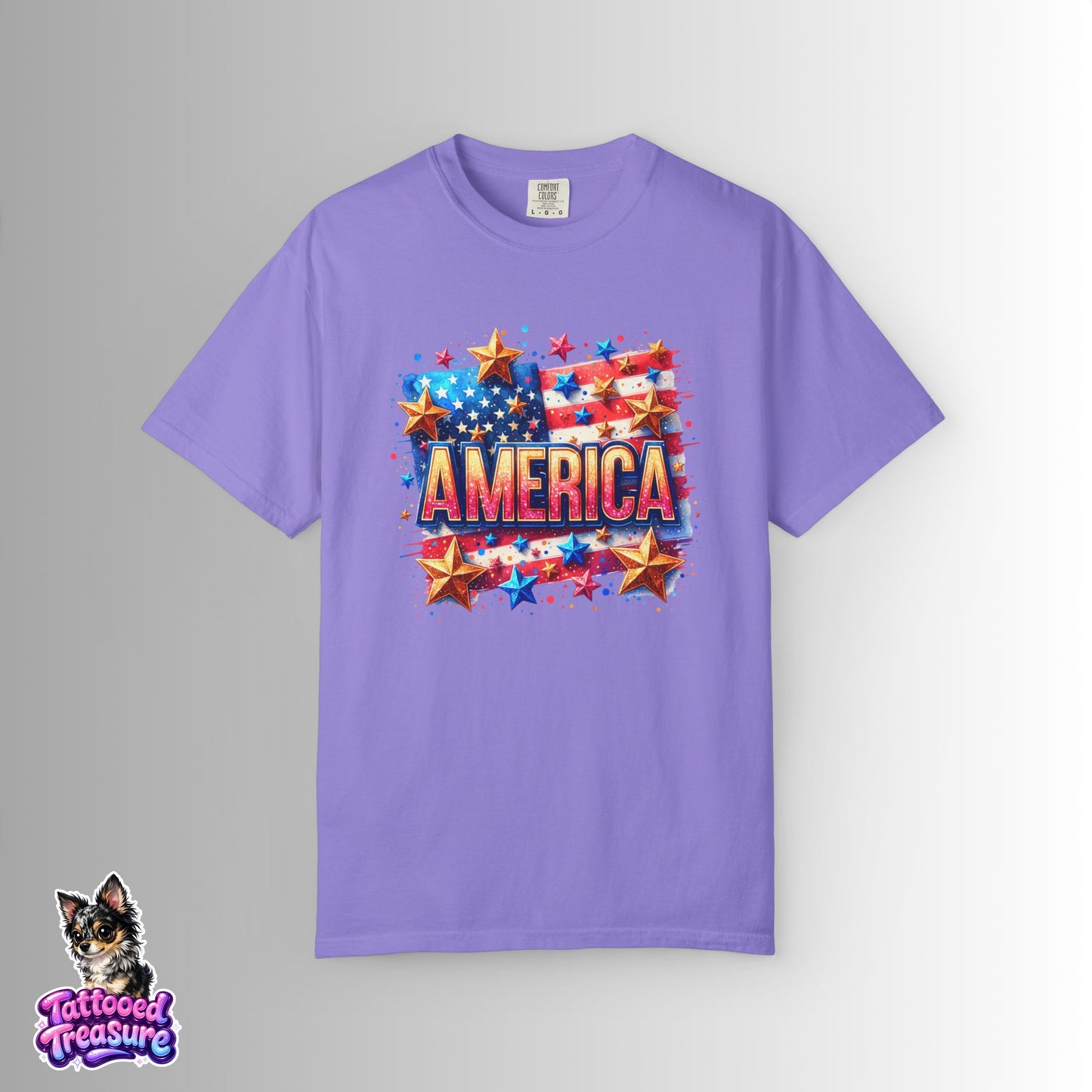 America Flag Stars T-Shirt — Patriotic 4th of July Graphic Tee