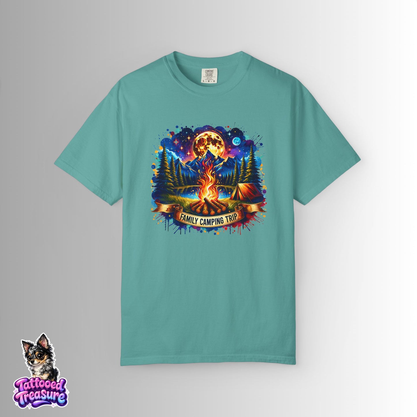 Camping Vibes T-Shirt — "Family Camping Trip" Campfire & Moon Graphic Tee