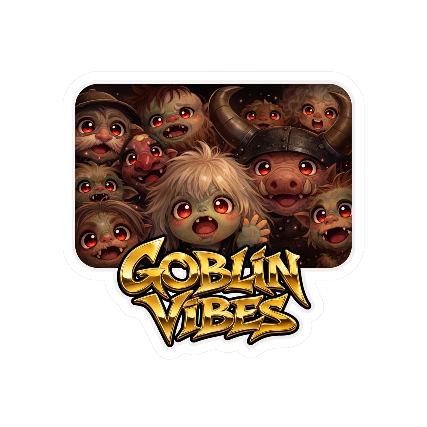 Goblin Vibes Sticker — Cute Fantasy Vinyl Kiss-Cut Sticker