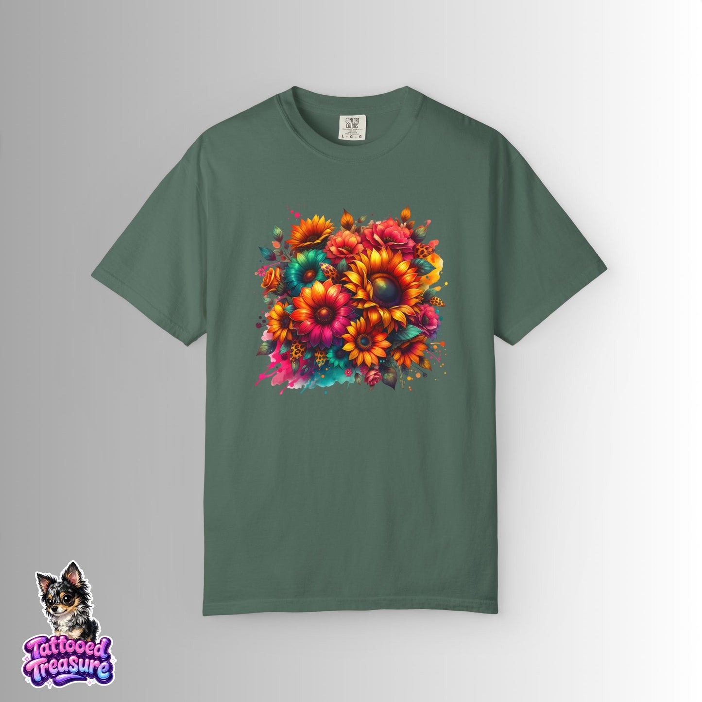 Sunflower Burst T-Shirt — Vibrant Floral Bouquet Graphic