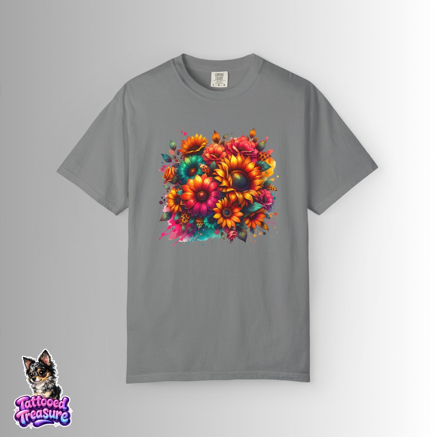 Sunflower Burst T-Shirt — Vibrant Floral Bouquet Graphic