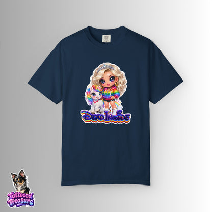 Dead Inside Rainbow Girl T-Shirt — Cute Chibi with Unicorn Pet