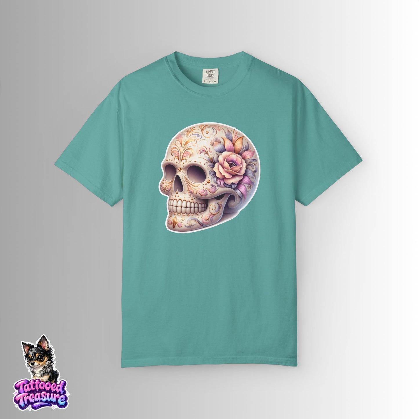Pastel Floral Sugar Skull T-Shirt
