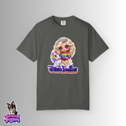 Dead Inside Rainbow Girl T-Shirt — Cute Chibi with Unicorn Pet
