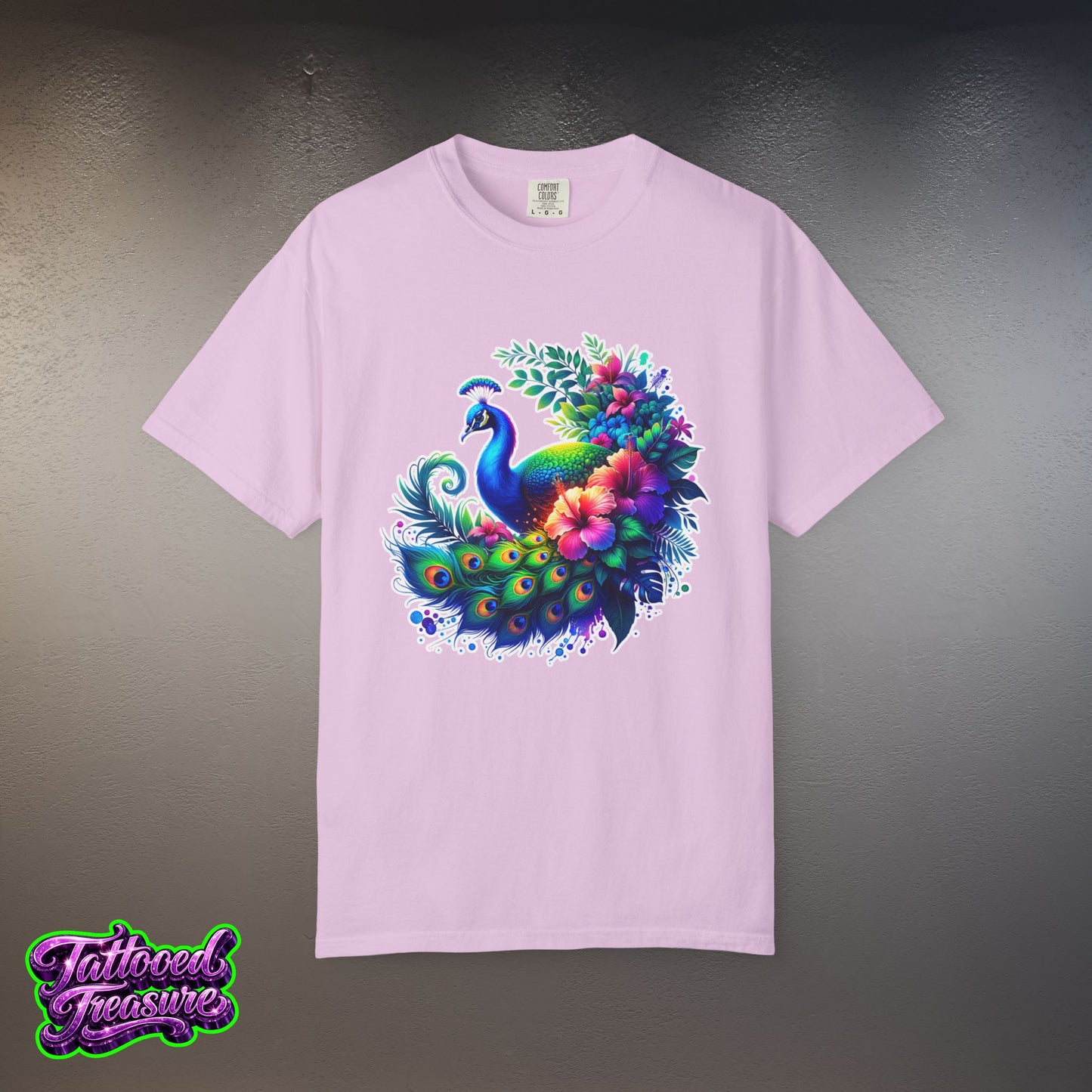 Peacock Floral T-Shirt — Vibrant Watercolor Peacock Tee