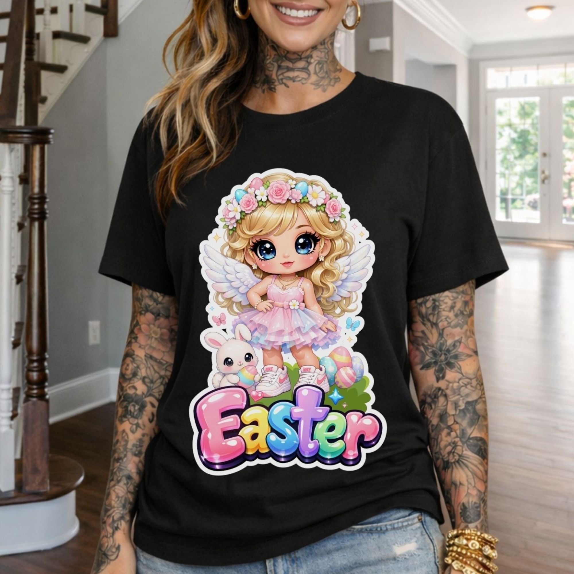 Easter Bunny Girl T-Shirt — Cute Pastel Easter Tee