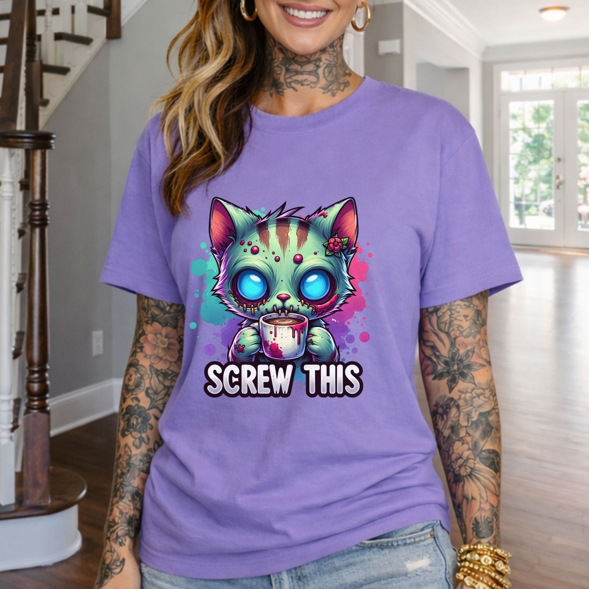 Zombie Kitty 'Screw This' T-Shirt