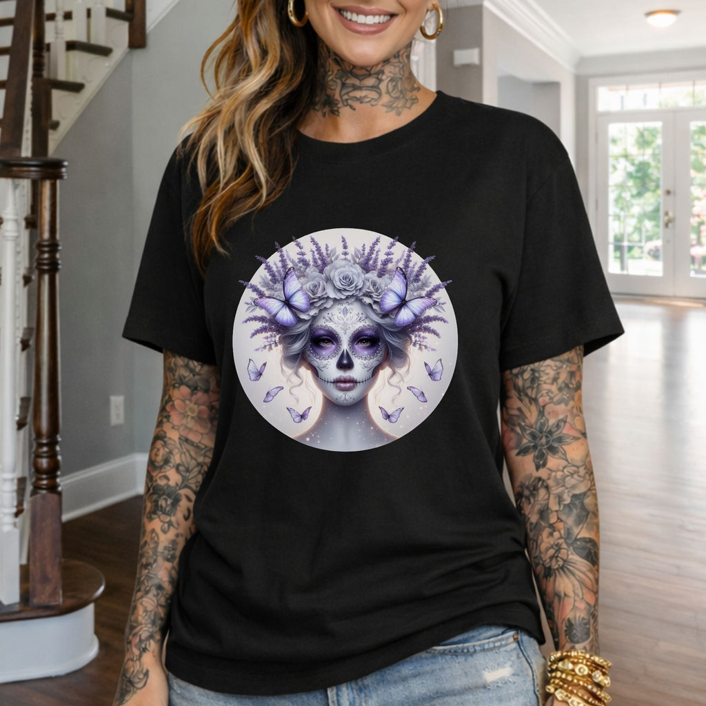Day of the Dead Lavender Skull Queen T-Shirt