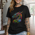 Dragon Tattoo T-Shirt — Colorful Neon Dragon Art Tee