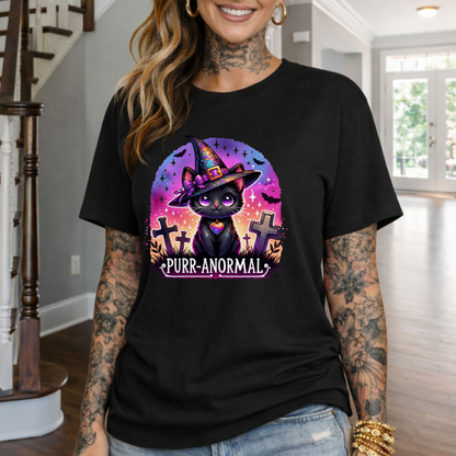 Purr-anormal Cat Witch T-Shirt