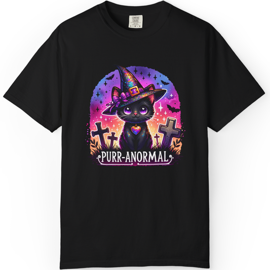 Purr-anormal Cat Witch T-Shirt