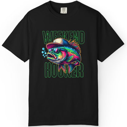 Weekend Hooker Fishing T-Shirt — Colorful Trout Graphic Tee for Anglers
