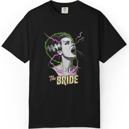 Bride of Frankenstein Graphic T-Shirt — Retro Horror Bride Tee