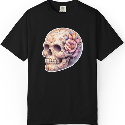 Pastel Floral Sugar Skull T-Shirt