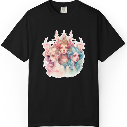 Pastel Sirens Art T-Shirt — Watercolor Triple Muse Design
