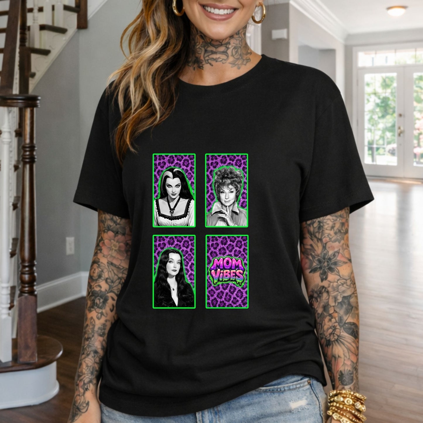 Mom Vibes Graphic T-Shirt – Retro Pop Portraits Tee