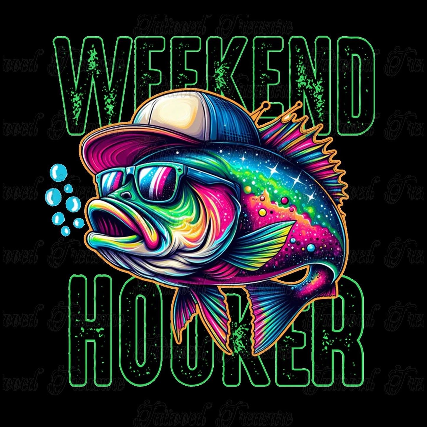 Weekend Hooker Fishing T-Shirt — Colorful Trout Graphic Tee for Anglers