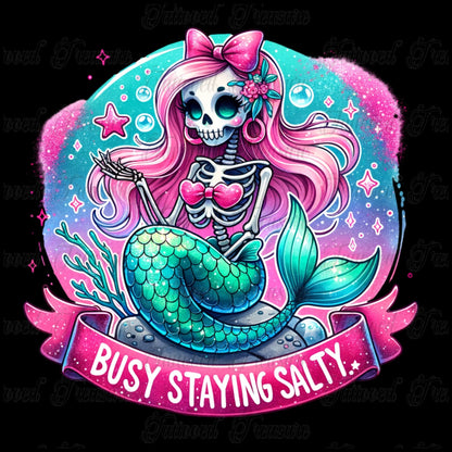 Busy Staying Salty Mermaid T-Shirt