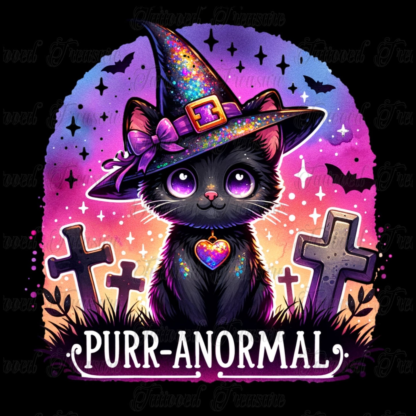 Purr-anormal Cat Witch T-Shirt