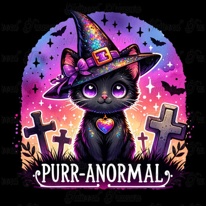 Purr-anormal Cat Witch T-Shirt