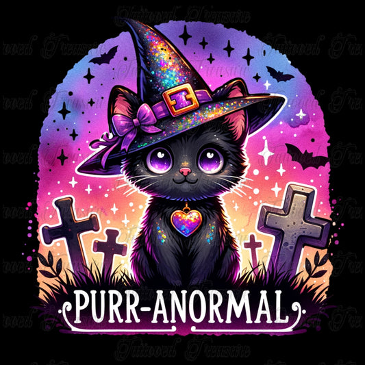 Purr-anormal Cat Witch T-Shirt