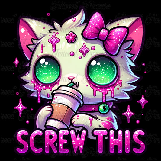 Kawaii 'Screw This' Cat T-Shirt
