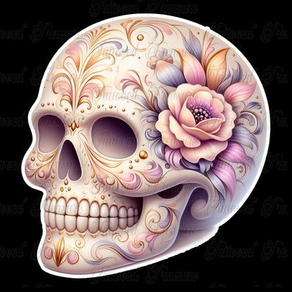 Pastel Floral Sugar Skull T-Shirt