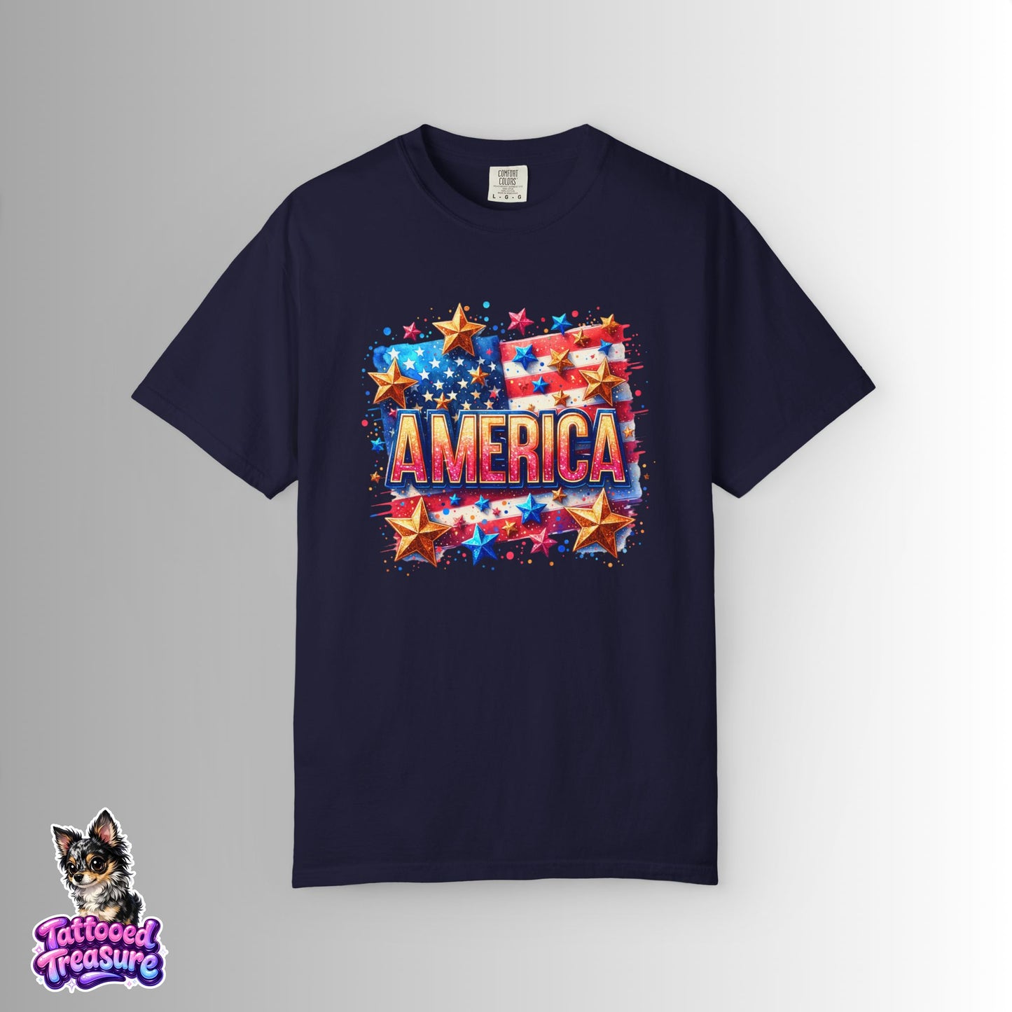 America Flag Stars T-Shirt — Patriotic 4th of July Graphic Tee