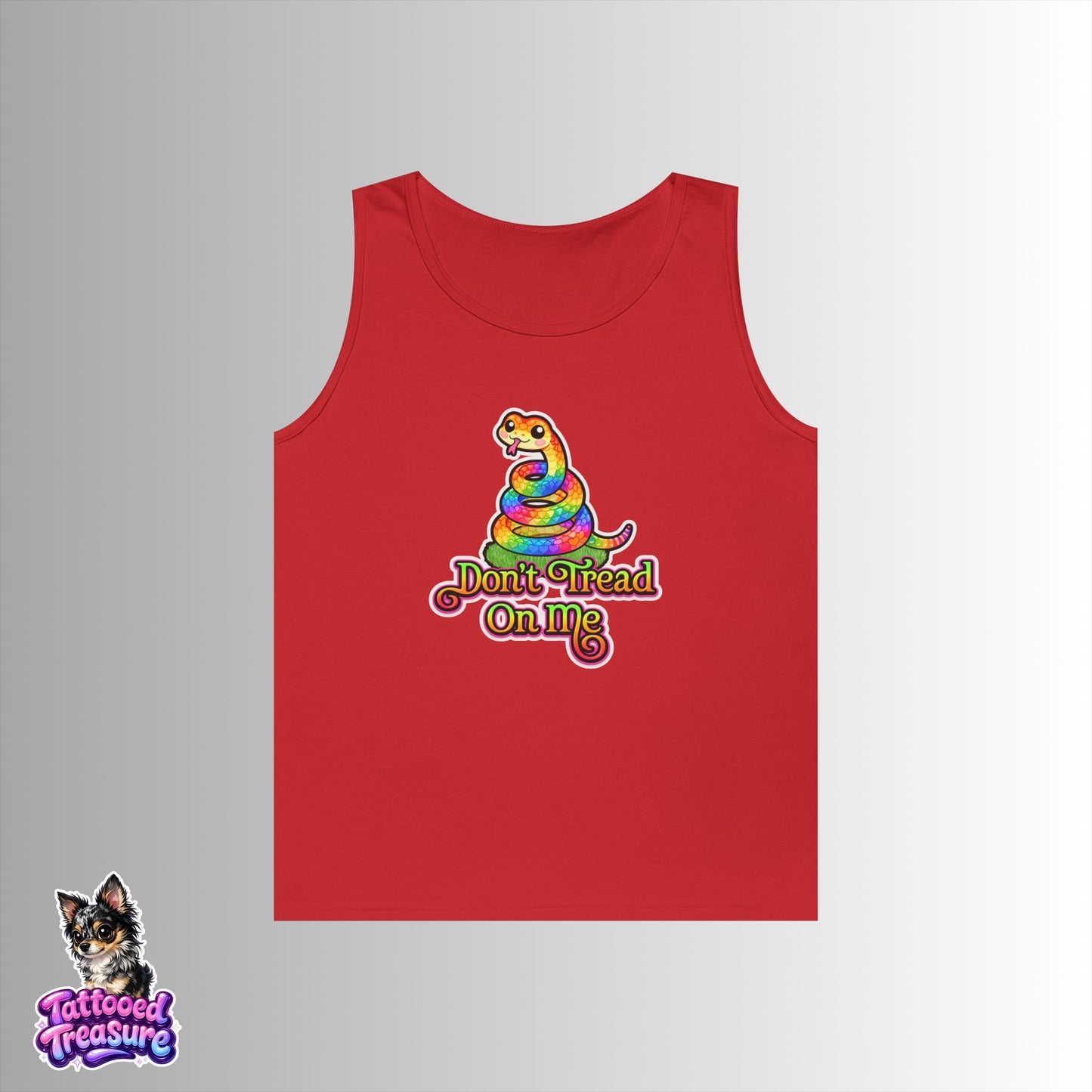 Rainbow Rattlesnake Tank — “Don't Tread On Me” Graphic Tank Top