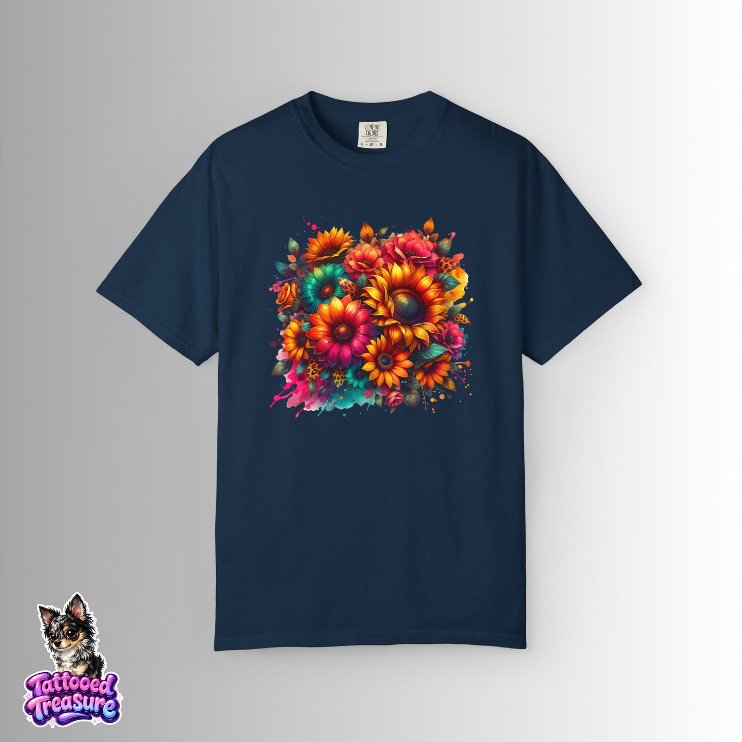 Sunflower Burst T-Shirt — Vibrant Floral Bouquet Graphic