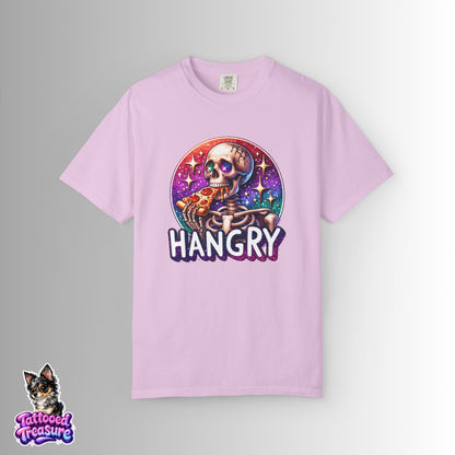 Hangry Skeleton Pizza T-Shirt — Cute Spooky Graphic Tee