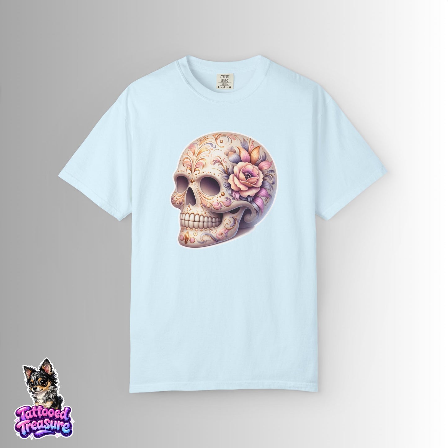 Pastel Floral Sugar Skull T-Shirt