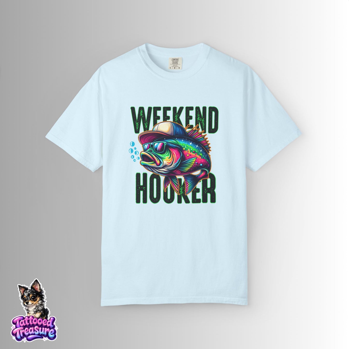 Weekend Hooker Fishing T-Shirt — Colorful Trout Graphic Tee for Anglers