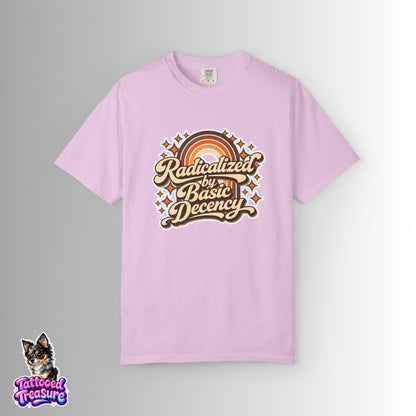 "Radicalized by Basic Decency" | Retro Rainbow Tee