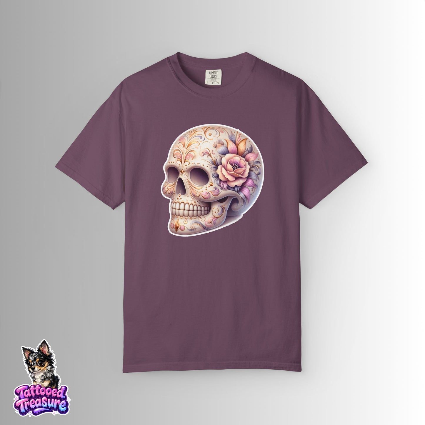 Pastel Floral Sugar Skull T-Shirt