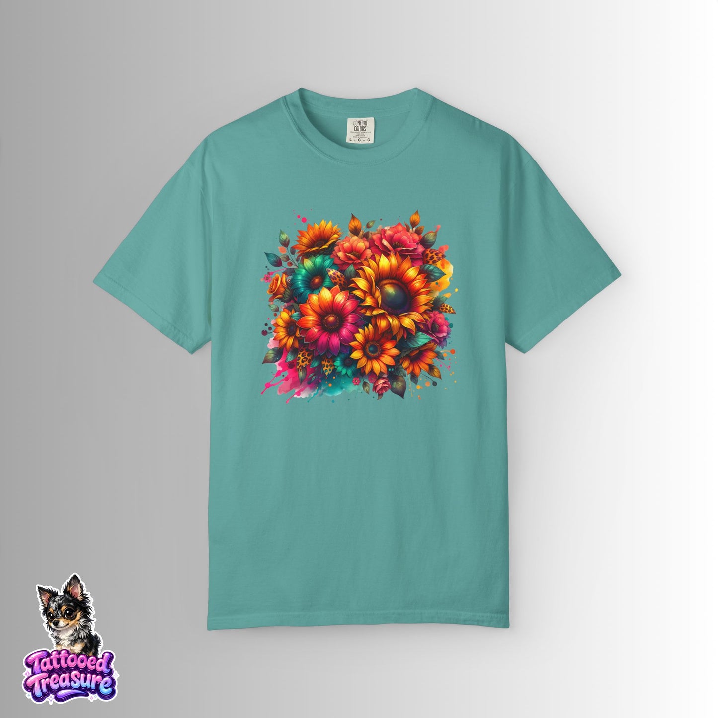 Sunflower Burst T-Shirt — Vibrant Floral Bouquet Graphic