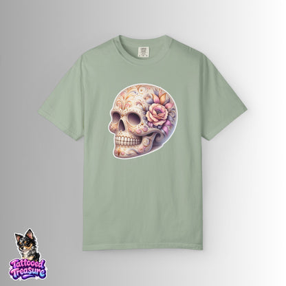 Pastel Floral Sugar Skull T-Shirt