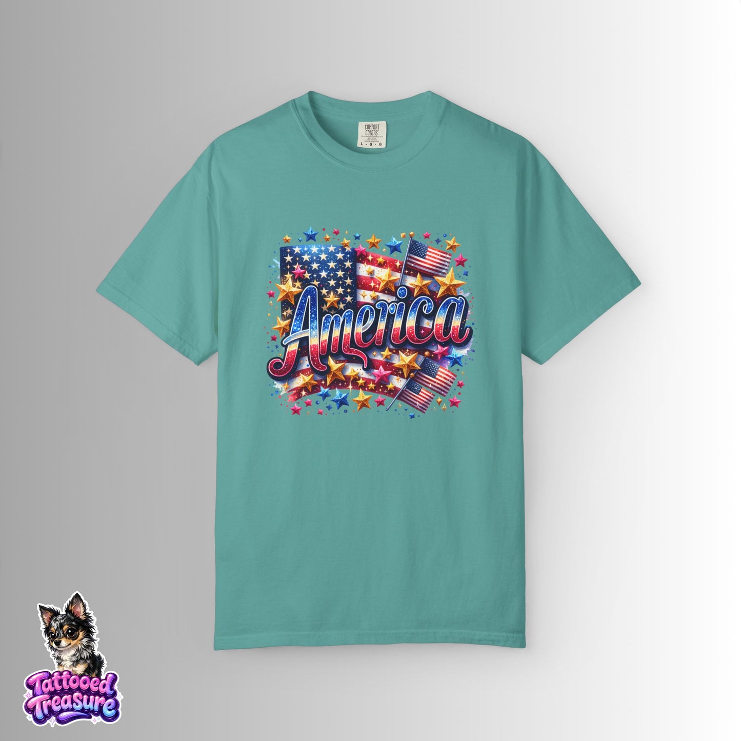 America Graphic T-Shirt — Patriotic USA Flag Design for 4th of July