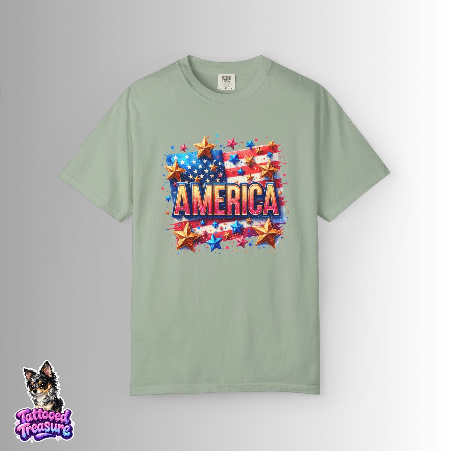America Flag Stars T-Shirt — Patriotic 4th of July Graphic Tee