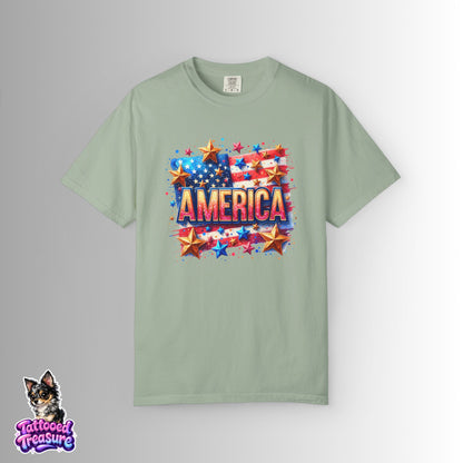 America Flag Stars T-Shirt — Patriotic 4th of July Graphic Tee
