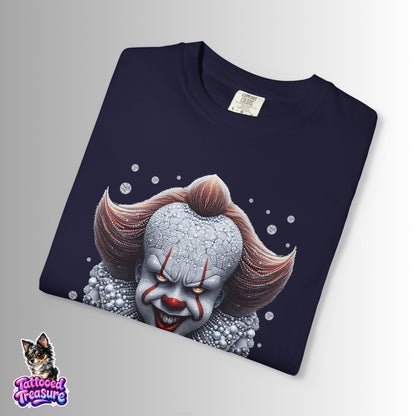 Horror Clown T-Shirt — Creepy Pennywise-Inspired Face Graphic