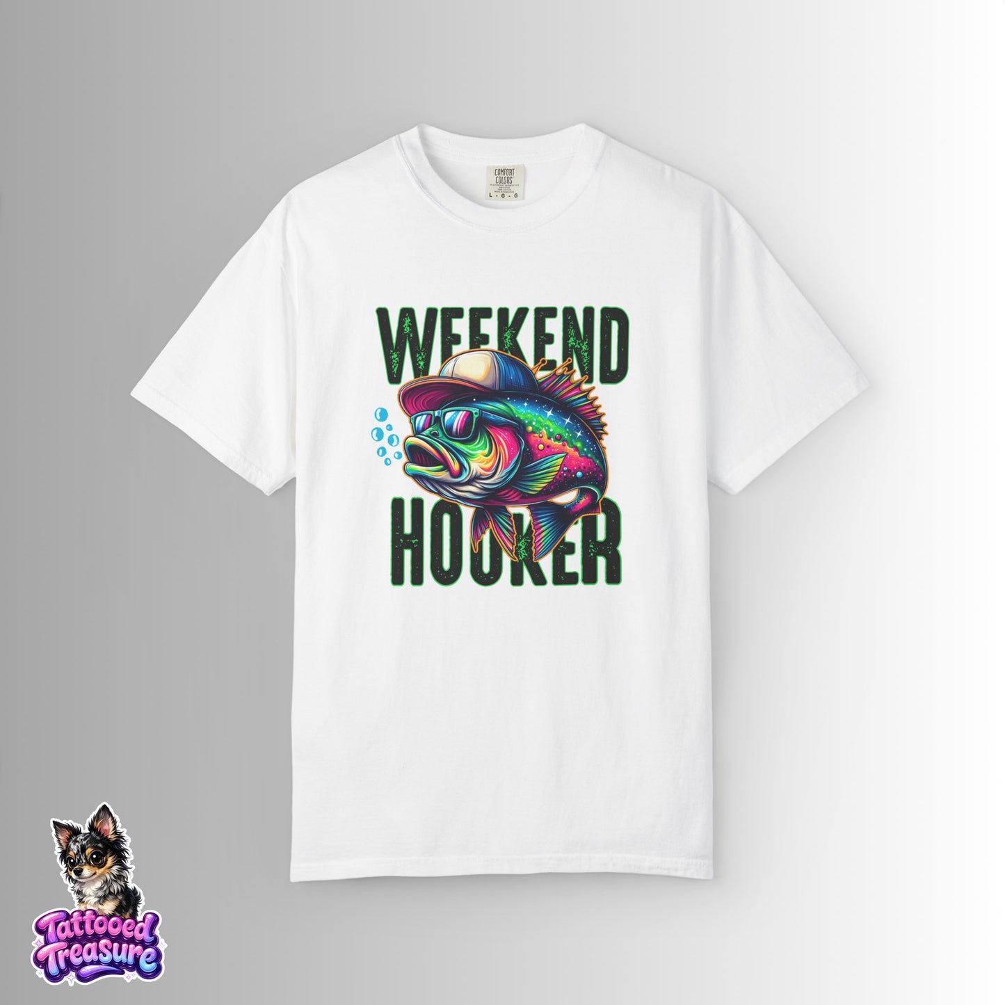 Weekend Hooker Fishing T-Shirt — Colorful Trout Graphic Tee for Anglers