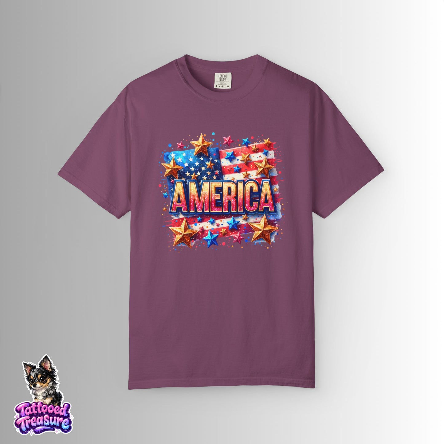 America Flag Stars T-Shirt — Patriotic 4th of July Graphic Tee