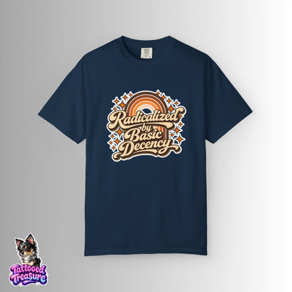 "Radicalized by Basic Decency" | Retro Rainbow Tee