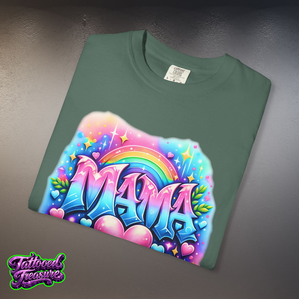 Mama Heart Rainbow T-Shirt — Colorful Neon Mom Tee