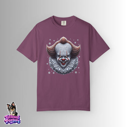 Horror Clown T-Shirt — Creepy Pennywise-Inspired Face Graphic