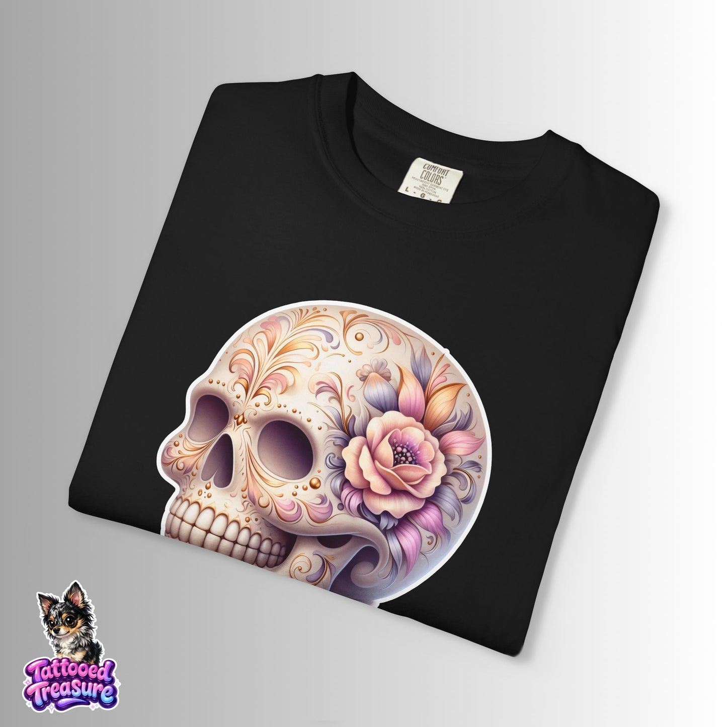 Pastel Floral Sugar Skull T-Shirt