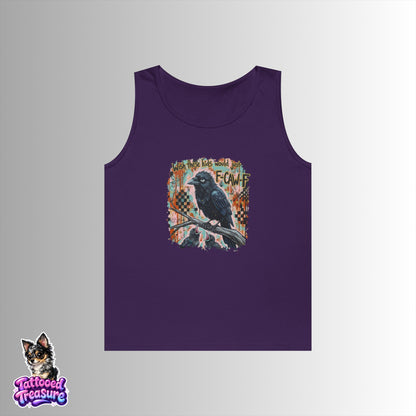 Raven Graphic FCAWF Tank Top – Vintage Crow Art "Face" Design